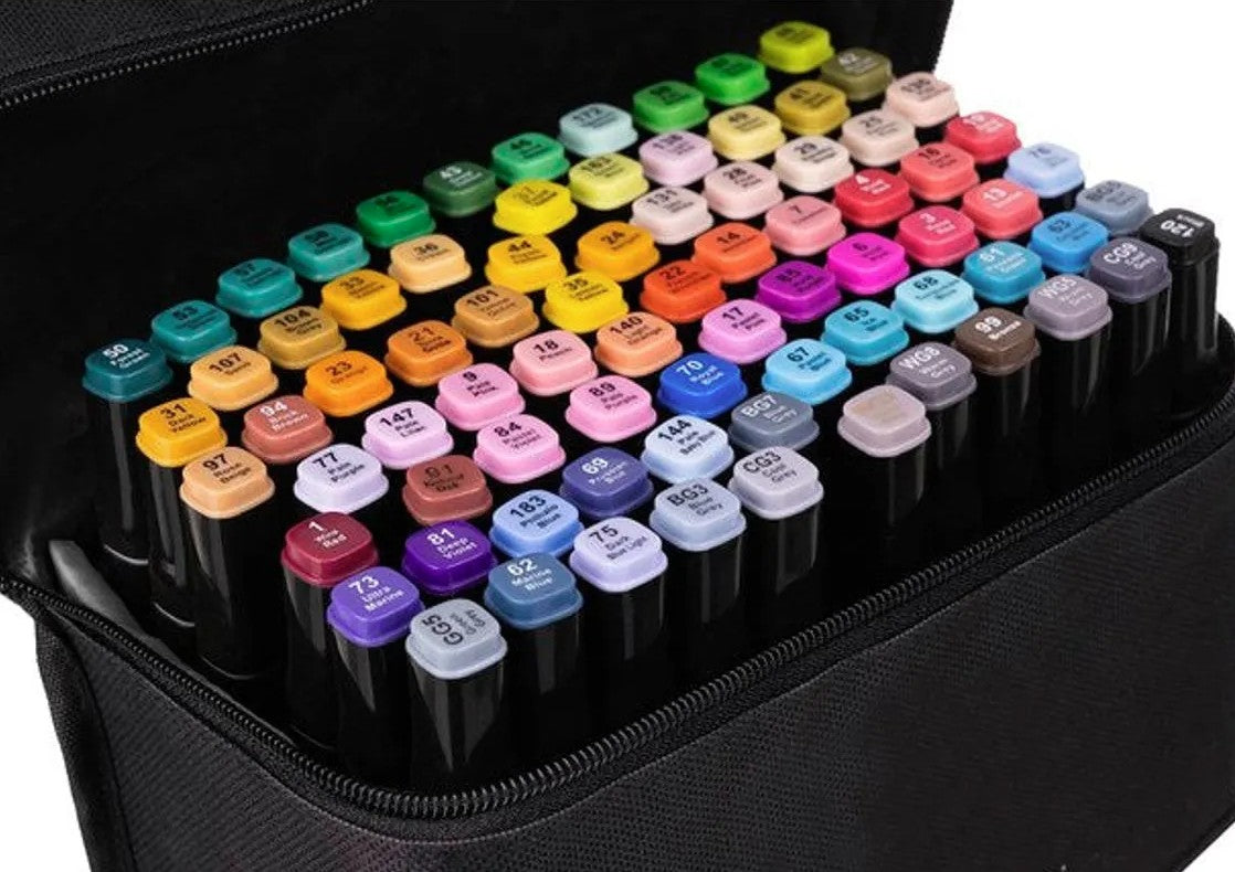 Set 80 markere , Zola®, 2 capete subtire si gros, cu geanta de depozitare, multicolore Set 80 markere , Zola®, 2 capete subtire si gros, cu geanta de depozitare, multicolore